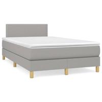 Boxspring met matras stof lichtgrijs 120x190 cm