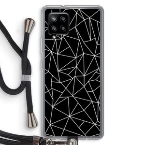 Geometrische lijnen wit: Samsung Galaxy A42 5G Transparant Hoesje met koord
