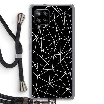Geometrische lijnen wit: Samsung Galaxy A42 5G Transparant Hoesje met koord