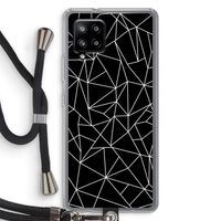 Geometrische lijnen wit: Samsung Galaxy A42 5G Transparant Hoesje met koord