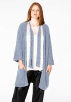Yoek Cardigan scarf teddy | Blauw | Maat 42/44