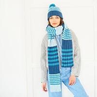 Stylecraft breipatroon Softie Striped- and Lace Hat and Scarf (2 designs)