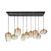 Fraaai Summer hanglamp 5+4 dot patroon - amberkleurig glas