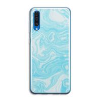 Waterverf blauw: Samsung Galaxy A50 Transparant Hoesje