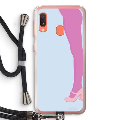 Pink panty: Samsung Galaxy A20e Transparant Hoesje met koord