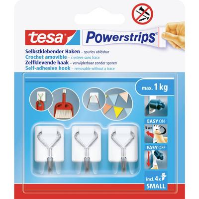 tesa Powerstrips Small Kleefhaak 3 stuks Wit, RVS Inhoud: 3 stuk(s)