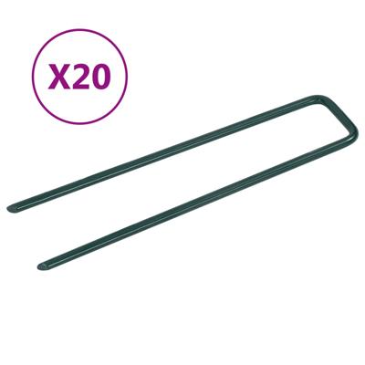 VidaXL Kunstgraspennen 20 st u-vormig ijzer