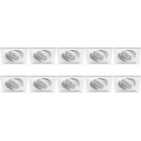 GU10 Inbouwspots Vierkant Wit Aluminium - 10-Pack Kantelbaar 80mm