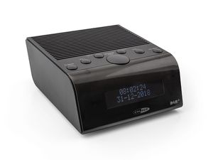 Wekkerradio - Dab Plus en FM Radio - Dual Alarm met Snooze - Op Stroom en Batterij - Zwart (HCG011DAB)