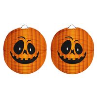 Pakket van 3x stuks ronde lampion 22 cm pompoen