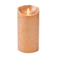 Led kaars/stompkaars - koper - H15 x D7,5 cm - wax - warm wit licht - bewegende vlam Led kaars/stompkaars - koper - H15 x D7,5 cm - wax - warm wit licht - bewegende vlam