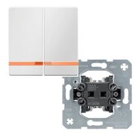 Berker Q.1 Wippenschakelaar met oranje lens serie polarwit