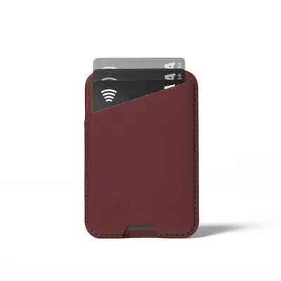 Mujjo Magsafe lederen card portomonee - Burgundy