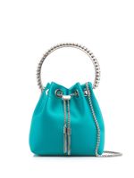 Jimmy Choo sac en satin Bon Bon à ornements en cristal - Vert