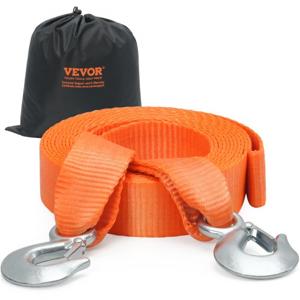 VEVOR ATV-autosleepriem met haken 50 mm x 6 m 7711 kg Sleepriemen met veiligheidshaken Zware vrachtwagen sleepkabel Sleepaccessoires Sleepkabel voor herstel langs de weg