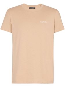 Balmain t-shirt en coton à logo floqué - Tons neutres