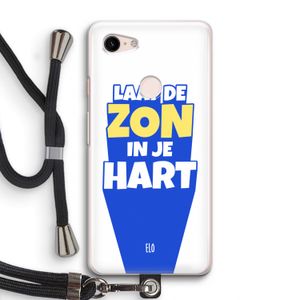 Laat de zon in je hart: Pixel 3 Transparant Hoesje met koord