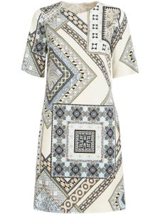 ETRO robe évasée à imprimé patchwork - Blanc