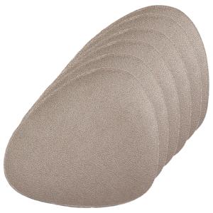 Zeller Onderzetters voor glazen - lederlook - 12x - metallic taupe - 12 x 10 cm - glasonderzetters