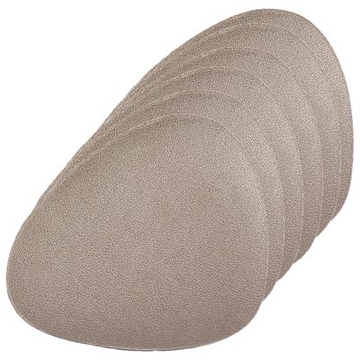 Zeller Onderzetters voor glazen - lederlook - 12x - metallic taupe - 12 x 10 cm - glasonderzetters