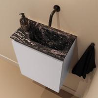 Toiletmeubel Mondiaz Ture Dlux | 40 cm | Meubelkleur Cale | Eden wastafel Lava Rechts | Zonder kraangat