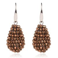 Cilla Jewels Druppel oorhangers Kristal Brons - thumbnail