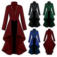 Retro vintage Punk Gothic Middeleeuws Steampunk 17e eeuw Jas Gemaskerd Bal Smoking Trenchcoat Overkleding Vampieren Pest dokter Dames Formele Stijl Vintagestijl Effen Kerstmis Feest Halloween Lightinthebox