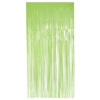 Boland Folie deurgordijn/feestgordijn - neon fluor groen - 100 x 200 cm - Versiering   -