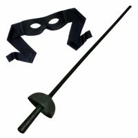 Atosa Zorro verkleed set - zwart oogmasker - met Sabel van 60 cm - carnaval verkleed artikelen