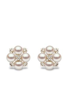 Yoko London boucles d'oreilles Raindrop en or 18ct serties de diamants et de perles Akoya