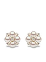 Yoko London boucles d'oreilles Raindrop en or 18ct serties de diamants et de perles Akoya