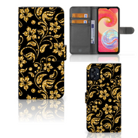 Samsung Galaxy A04e Hoesje Gouden Bloemen - thumbnail