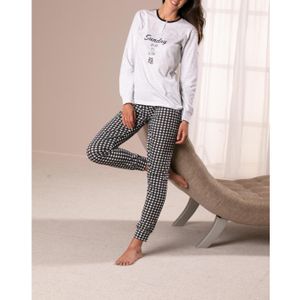 Cotonella Cotonella Dames Pyjama Set Geblokt Tricot DDB64