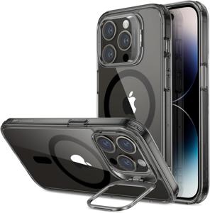 iPhone Classic Hybrid Case with Stash Stand (HaloLock) Clear Black