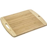 Snijplank met handvat 40 x 30 cm van bamboe hout - thumbnail