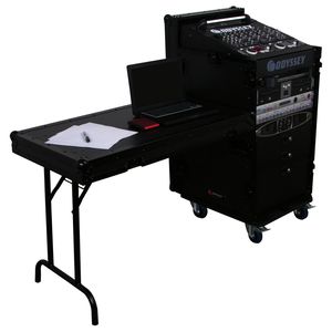 Odyssey Innovative Designs Pro Combo Rack with Side Table and Casters DJ-tafel