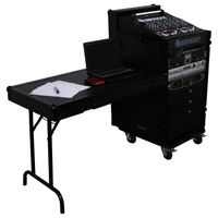 Odyssey Innovative Designs Pro Combo Rack with Side Table and Casters DJ-tafel - thumbnail