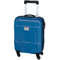 Cabine handbagage reis trolley koffer - met zwenkwielen - 55 x 35 x 20 cm - blauw