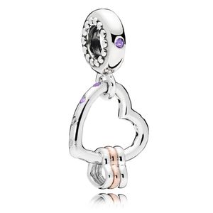 Pandora Rose 787247NLCMX Hangbedel zilver-rosékleurig Heart Full of Hearts