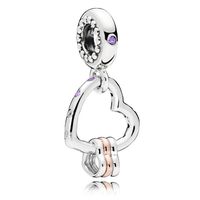 Pandora Rose 787247NLCMX Hangbedel zilver-rosékleurig Heart Full of Hearts