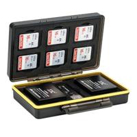 JJC BC-3NPW126 multifunctionele batterij case voor Fujifilm NP-W126/W126S accu's met ruimte voor 6 SD kaarten