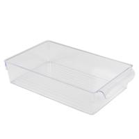 Koelkast/keuken organizer bak - transparant - kunststof - L32 x B20 x H7 cm - groente lade