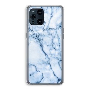 Blauw marmer: Oppo Find X3 Pro Transparant Hoesje