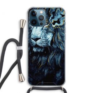Darkness Lion: iPhone 12 Pro Max Transparant Hoesje met koord