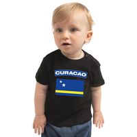 Curacao t-shirt met vlag zwart voor babys - thumbnail