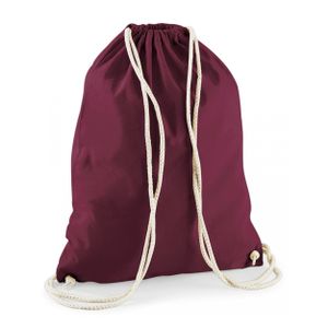 2x stuks sport gymtas bordeaux rood met rijgkoord 46 x 37 cm van katoen