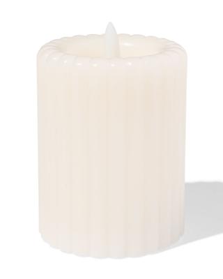 HEMA LED Kaars 7.5x10cm Rib Ivoor (ivoor)