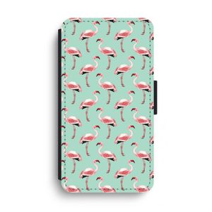 Flamingoprint groen: iPhone XS Max Flip Hoesje