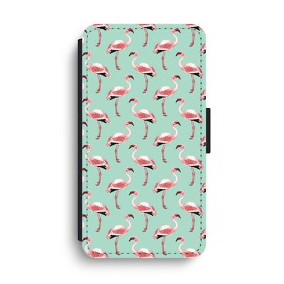 Flamingoprint groen: iPhone XS Max Flip Hoesje