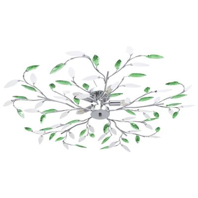 VidaXL Plafondlamp met acryl kristallen bladarmen voor 5xe14 groen